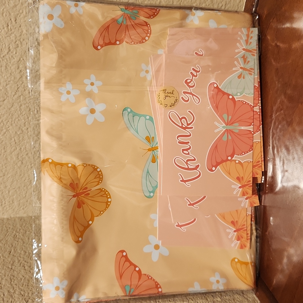 Set of 25 🦋 Polymailers & Thank You Cards